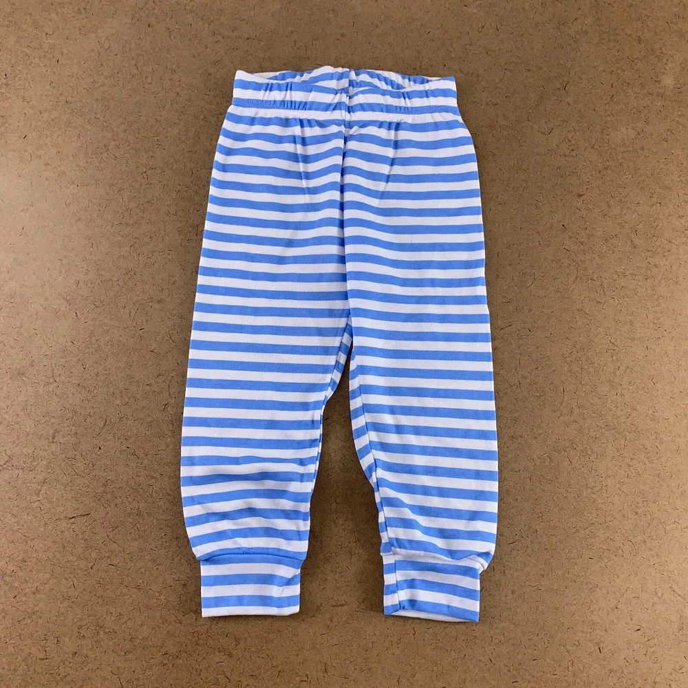 Lullaby Set Toddler Size 3T Blue White Striped Helicopter 2 Piece Pajama Set NWT